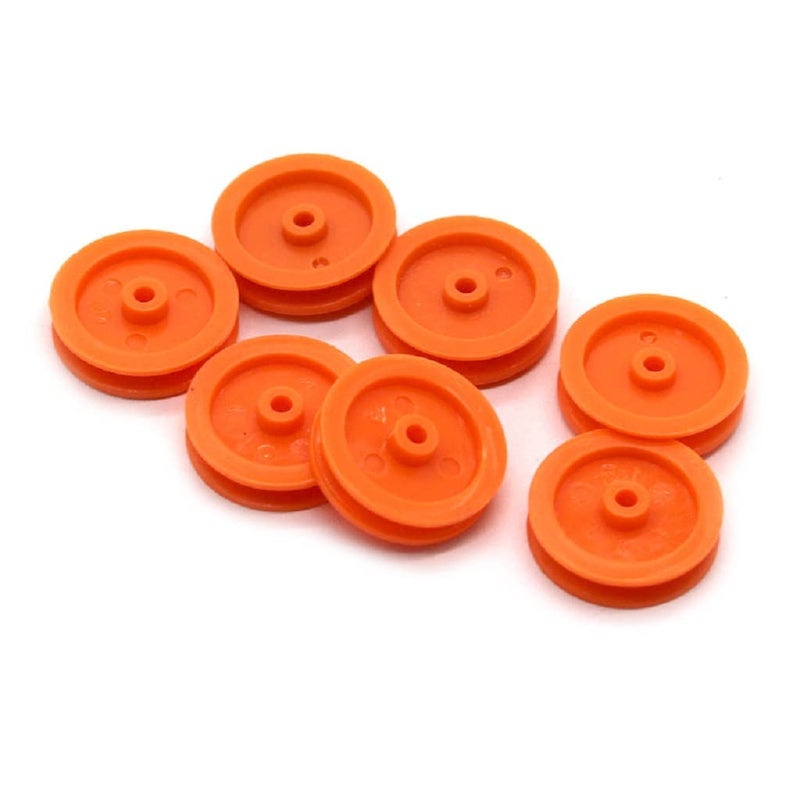 Alextend 50pcs 2mm Hole Belt Pulley Orange Plastic Transmission Pulley for DIY RC Toy Car Accessories - Image 3